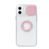 Ally iPhone 11 6.1inç Kılıf Sürgülü Kamera Lens Korumalı Yüzük Standlı Silikon Kılıf-(5775)