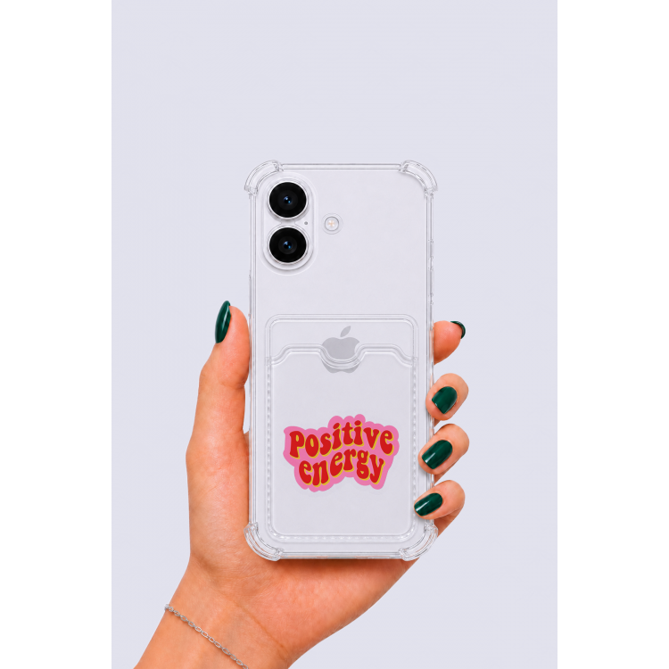 iPhone 17 Kartlıklı Pozitif Enerji Desenli Kılıf