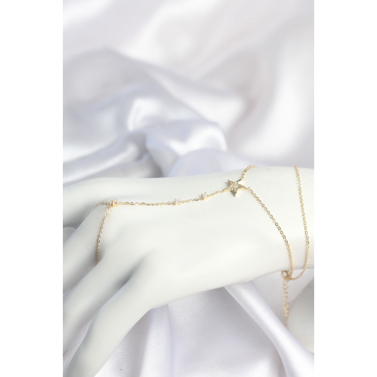 Gold Renk Yıldız Model Pirinç Kadın Şahmeran 5886