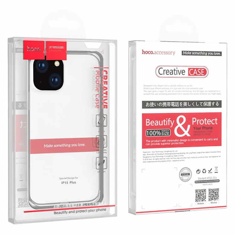 HOCO Light Series TPU iPhone 15 Plus Şeffaf Kılıf-(5775)