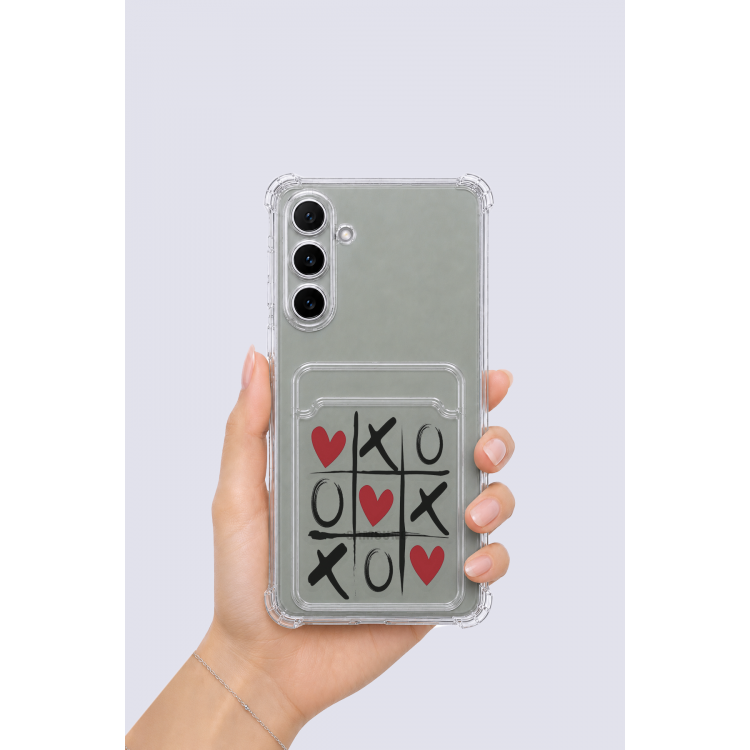 Samsung Galaxy A54 Kartlıklı XoXO Desenli Kılıf