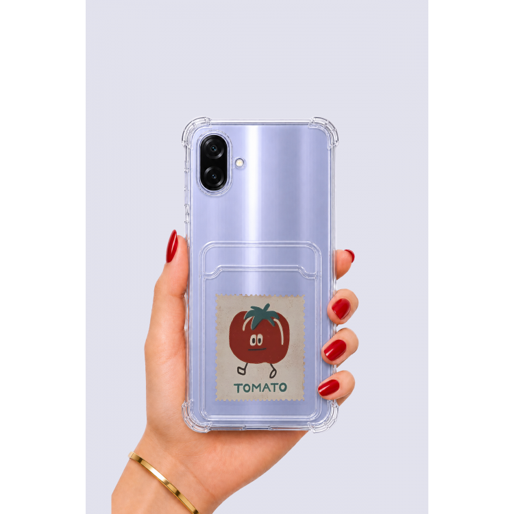 Samsung Galaxy A07 Kartlıklı Tomato Desenli Kılıf
