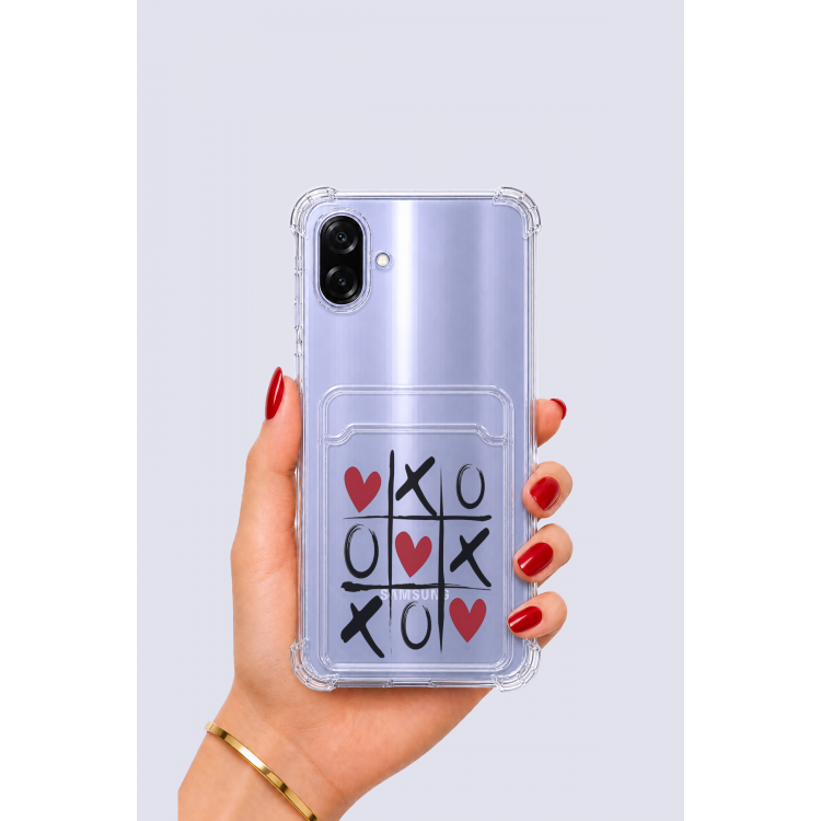 Samsung Galaxy A07 Kartlıklı XoXO Desenli Kılıf