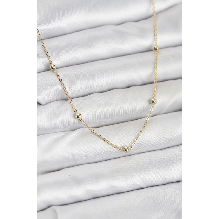 CM Gold Renk Top Zincirli Kadın Kolye 5886