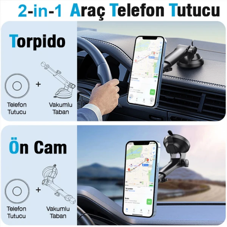 ALLY MA-151C Magsafe Torpido Üstü Araç Tutucu-(5775)