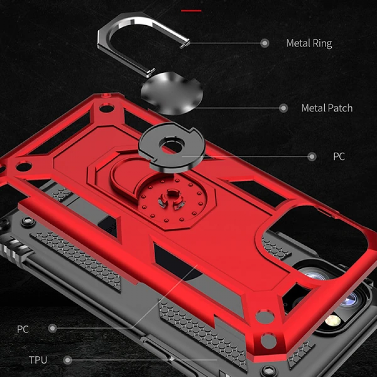Ally iPhone 11 Pro Max 6.5inch  Yüzüklü Kılıf Armor Shockproof Ring kılıf-(5775)