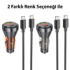 HOCO NZ12B Unimpeded PD48W USB + Type-C Araç Çakmaklı Hızlı Şarj Aleti + Type-C to Type-C Kablo-(5775)