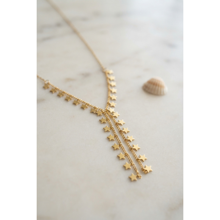 Gold Pirinç Yıldız Model Kadın Kolye 5886
