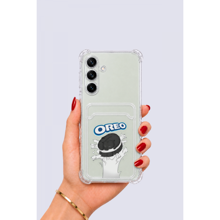 Samsung Galaxy S24 Kartlıklı OREO Desenli Kılıf