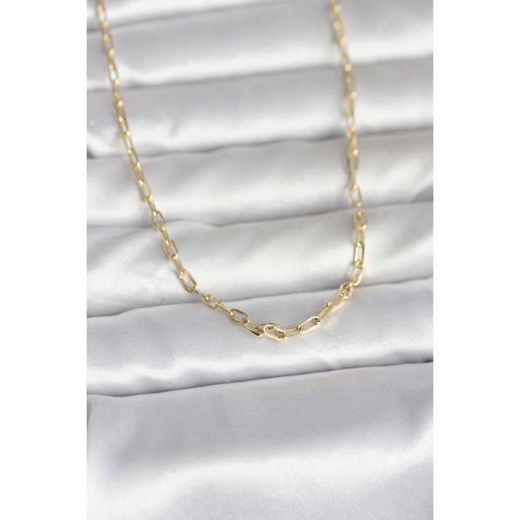 CM 14K Gold Renk Ataç Zincir Model 60 cm Kadın Kolye 5886