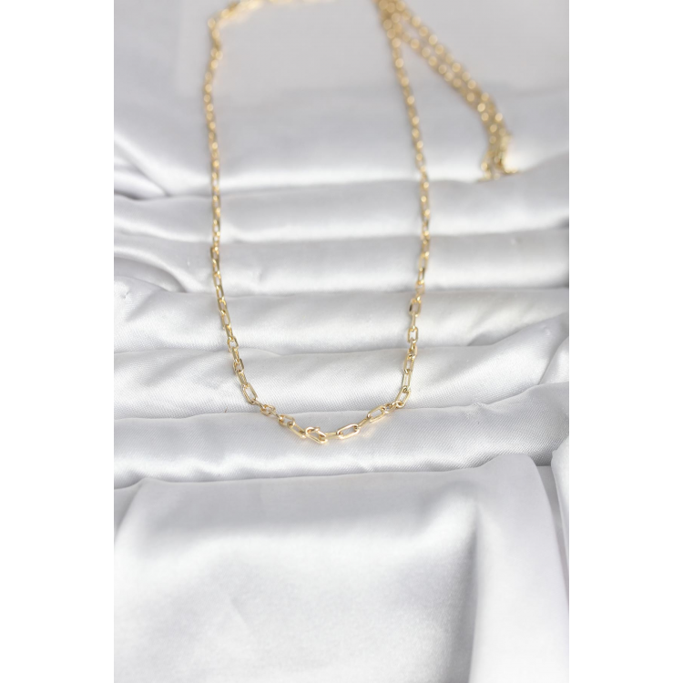 CM 14K Gold Renk Ataç Zincir Model 60 cm Kadın Kolye 5886