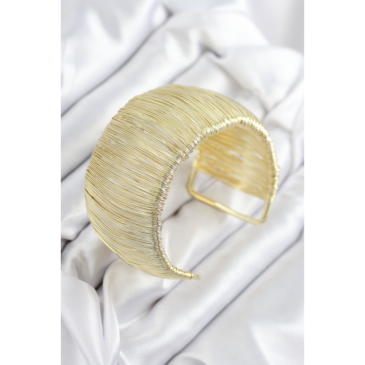 Pirinç Tel Sarma Model Gold Renk Kadın Bileklilk 5886