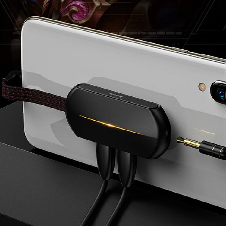 Baseus L47 3in1 2X iPhone Lightning başlık Ve 3.5mm Kulaklık Çıkışlı Şarj Adaptörü-(5775)