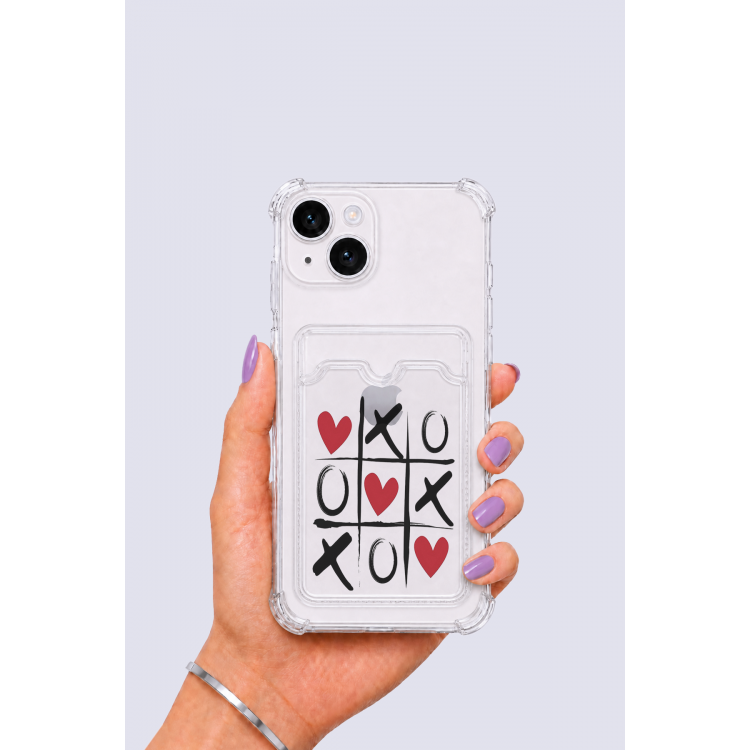 iPhone 13 Kartlıklı XoXO Desenli Kılıf