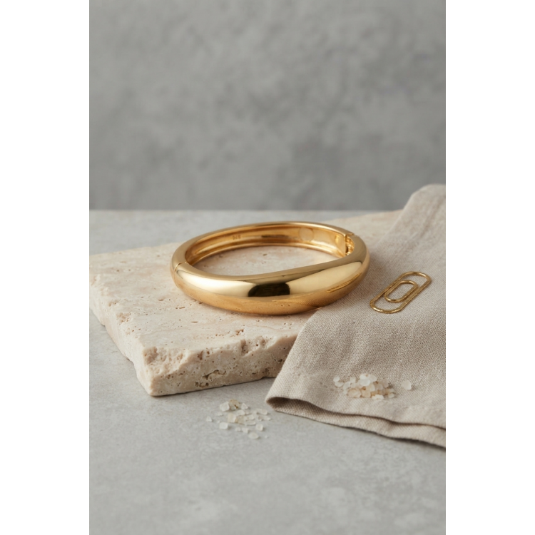 Gold Renk Pirinç Bombe Model Vintage Kelepçe Bilezik 5886