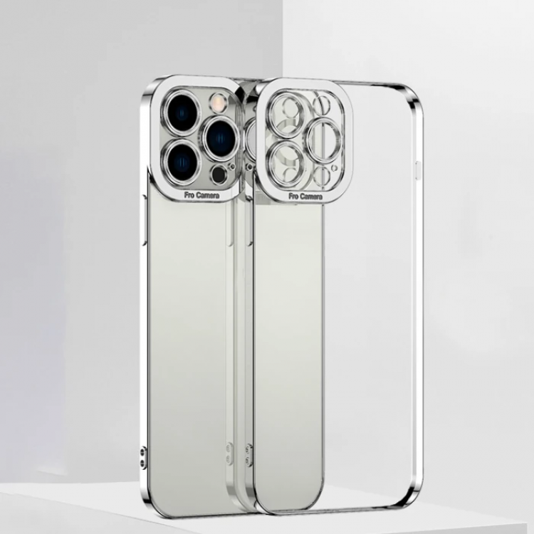 ALLY Fashion Series iPhone 12 Pro Kılıf Renkli Kenar Lazer Çerçeveli Silikon Kılıf-(5775)