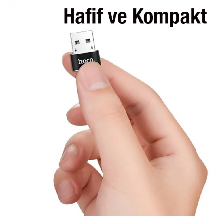 HOCO UA6 Erkek USB to Dişi Type-C Dönüştürücü Çevirici Adaptör-(5775)
