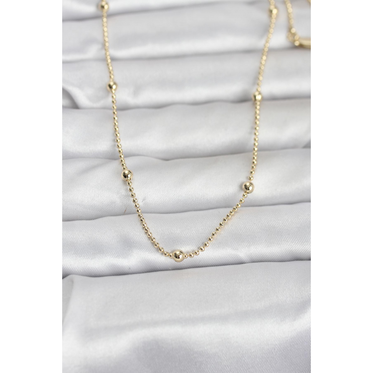 CM 14K Gold Renk Top Zincir 60 cm Kadın Kolye 5886
