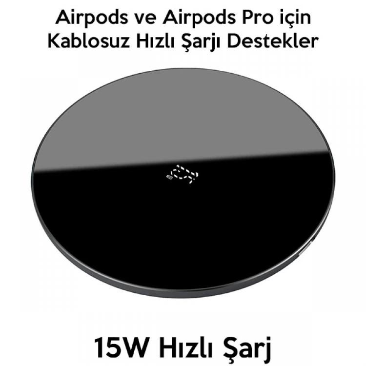 BASEUS Simple 15W Upgraded Version Wireless Kablosuz Şarj Cihazı-(5775)