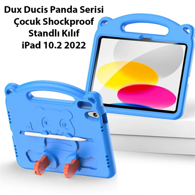 Dux Ducis iPad 10.2 2022 Kılıf Panda Serisi Çocuk Shockproof Standlı Kılıf-(5775)