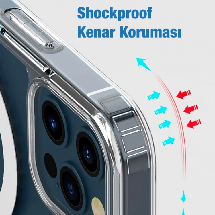 ALLY iPhone 13 Pro Magsafe Uyumlu Manyetik Kılıf Silikon Kılıf-(5775)