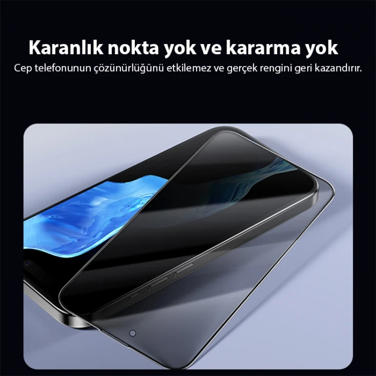 Ally iPhone 14 Pro Privacy Hayalet Full Koruma Tempered Cam Ekran Koruyucu-(5775)