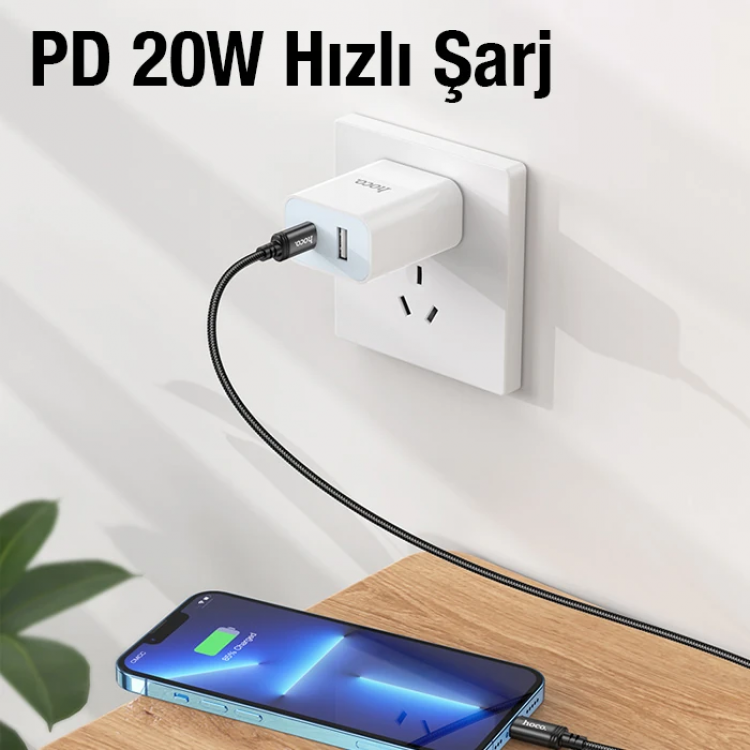 HOCO X89 PD 20W Type-C to iPhone Lightning Hızlı Şarj ve Data Kablosu-(5775)
