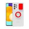 Ally SM Galaxy S21 Ultra S30 Ultra Kılıf Sürgülü Kamera Lens Korumalı Yüzük Standlı Silikon Kılıf-(5775)