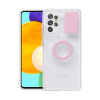 Ally SM Galaxy S21 Ultra S30 Ultra Kılıf Sürgülü Kamera Lens Korumalı Yüzük Standlı Silikon Kılıf-(5775)