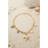 Deniz Yıldızı Charm Detaylı Gold Renk Zincir Kolye 5886