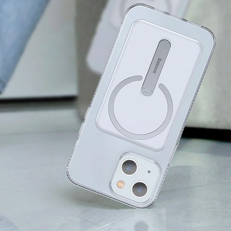 Baseus iPhone 13 6.1inç Manyetik Magsafe Standlı Silikon Kılıf-(5775)