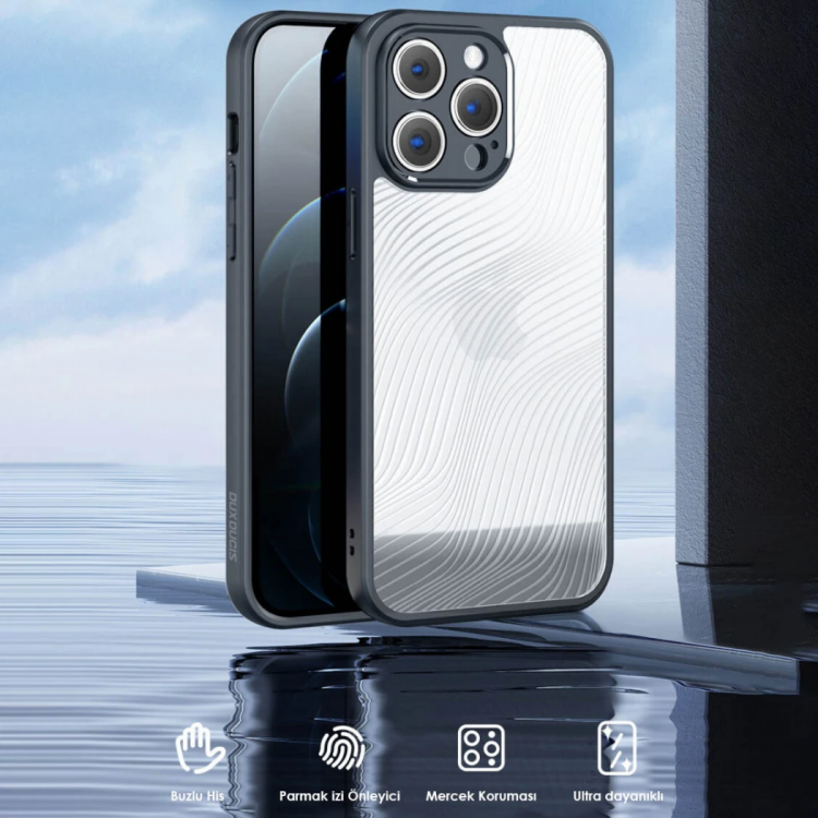 Dux Ducis iPhone 12 Pro Aimo Series Premium Buzlu Sert PC-TPU Kılıf-(5775)