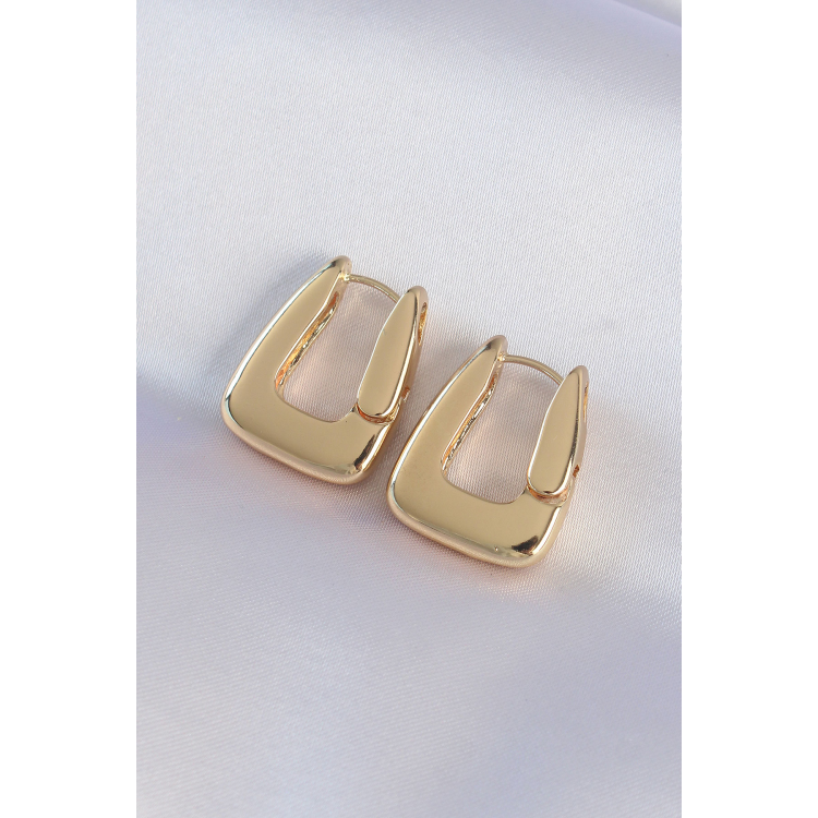 Pirinç Gold Renk Kalın Küpe 5886