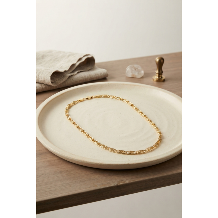CM Yay Model Gold Renk 50 cm Kadın Kolye 5886