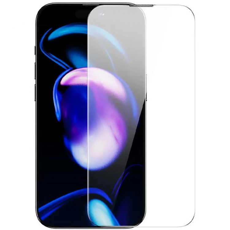 Baseus iPhone 15 Pro Schott Serisi Şeffaf Silikon Kılıf + Tempered Ekran Koruyucu Set-(5775)