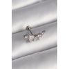 316L Çelik Gümüş Renk Zirkon Taşlı Tragus Piercing 5886