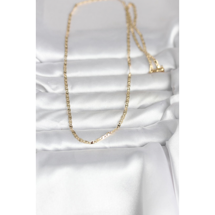 CM 14K Gold Renk Yassı Zincir Model 60 cm Kadın Kolye 5886