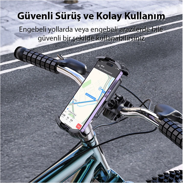 Ally Borofone BH105 Crown Gidon Bağlantılı Bisiklet ve Motosiklet Telefon Tutucu-(5775)
