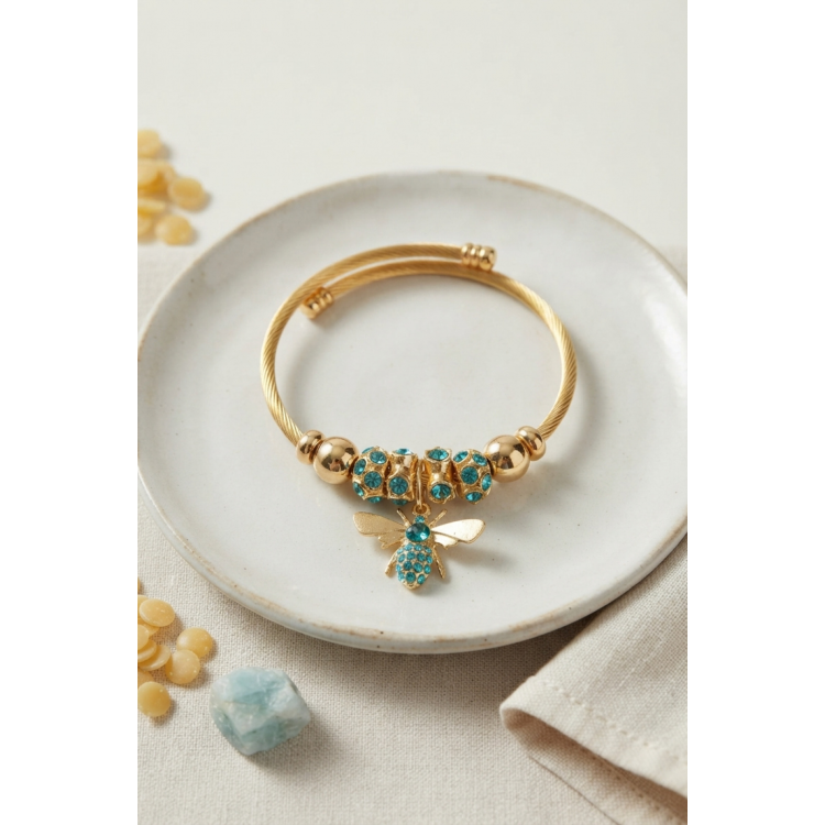 Yeşil Arı Model Charmlı Bileklik 5886