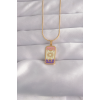 316L Çelik Gold Renk Karışık Mineli Ay Figür Tarot Kolye 5886