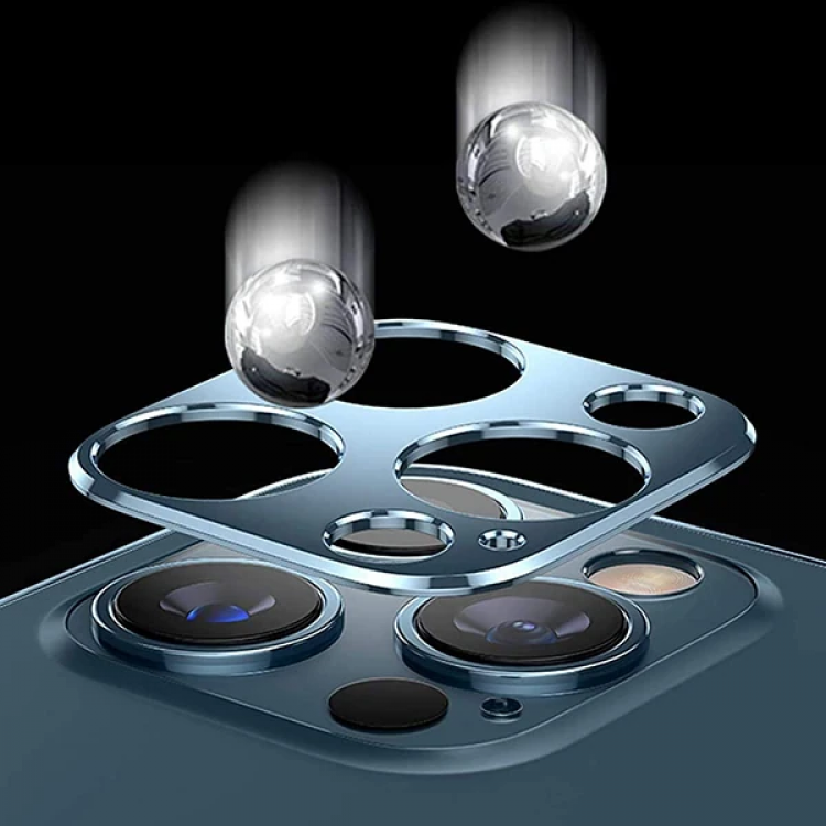 İPhone 12 3D Metal Kamera Koruyucu Metal Lens-(5775)