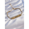 316L Çelik Gold Renk Oval Figürlü Bileklik 5886