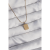 316L Çelik Gold Renk Kare Charm Model Kolye 5886