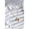 316L Çelik Gold Renk Bubble "M" Harf Model Kadın Kolye 5886