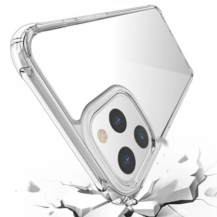İPhone 12 Pro Max 6.7 Anti-Drop Silikon Kılıf Shockproof Şeffaf  kılıf-(5775)