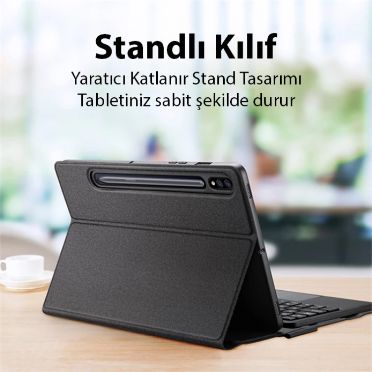 Dux Ducis SM Galaxy Tab S8/S7 Bluetooth Klavye Touchpad Kılıf X700-X706-T870-T875-T876B-(5775)