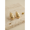 316L Çelik Gold Renk Taşlı Damla Model Küpe 5886