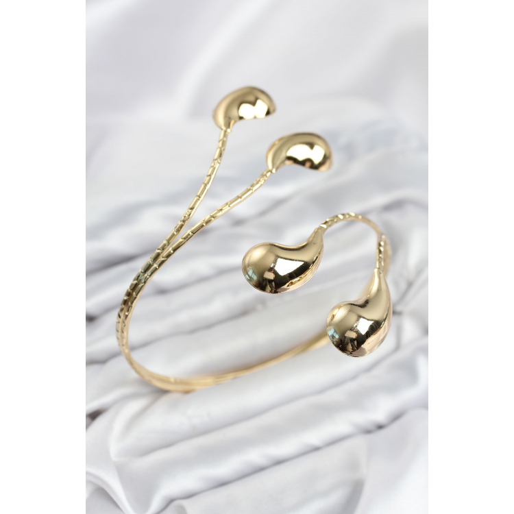 Pazu Bileklik Gold Renk Pirinç Damla Model 5886