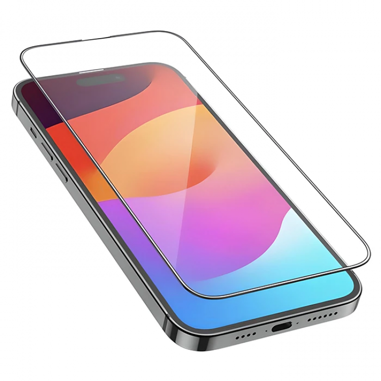 HOCO iPhone 15 Pro Max 5D Full Tempered Kırılmaz Cam Ekran Koruyucu 25 adet Set-(5775)
