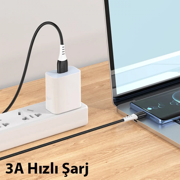 HOCO X82 Type-C to USB 3A Hızlı Silikon Data ve Şarj Kablosu-(5775)
